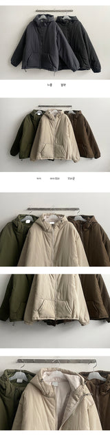 You too High-Neck Hooded Puffer Padded Jumper
