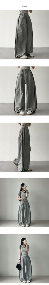 Tyrone two-line nylon wide pants
