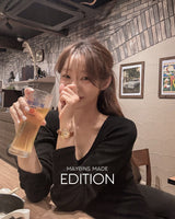 【MADE】Vネックリベットニットロングドレス