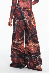 Embryo printe pants with bone texture
