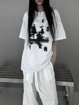 [unisex] アルクディオーバーフィットプリンティング半袖Tシャツ (2color)