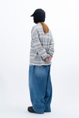 Lable Incision Line Wide Denim