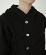 [DOJINOI] YEOMIM CROP HOODIE JUMPER BLACK