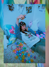 CATNIP HIGH long t-shirt blue