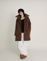 Belted Balmacan Single Alpaca Half Coat (Wool Coat/Winter Coat)