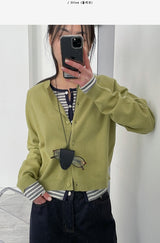 Viscose Raglan Round Neck Cardigan