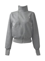 クロススタッドダイアゴナルウォーマージップアップ (fleece-lined / 2color)