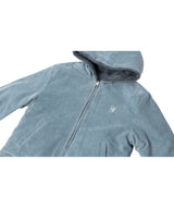 Reversible fleece crop hood zip-up