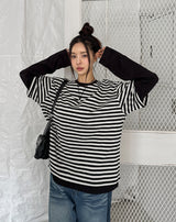 オドストライプレイヤードTシャツ