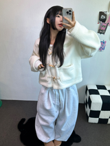 フリースピカブル❤ストリング ❤マルチピンタックバルーンロングパンツ🩶🖤🤍5カラー