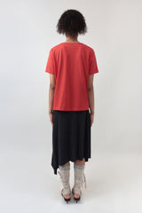 %% ロゴロールアップTシャツ / ウォッシュドレッド