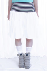 STRIPE COLORED FLARE SKIRT