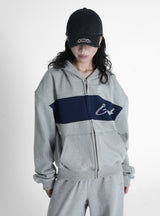 STAR LOGO HOODIE ZIP-UP GREY