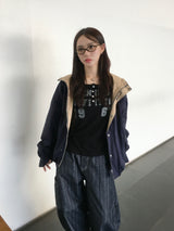 Nav Vintage Snap Long Sleeve (4c)