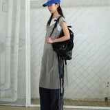 Cap Bust Shirring dress gray