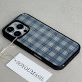 [+Magsafe]ブルー ヘイズプレイドエポキシバンパーケースブラウン