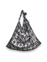 000 Design Check Tie Bag / Black