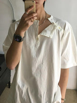 ASCLOダブルヘンリーネック半袖Tシャツ (2color)