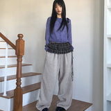 Jetso Layered Checkered Micro Mini Skirt Belt