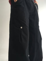 curved dyeing strap wide pants(2colors)