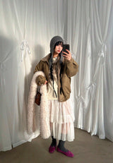BEADS ANGORA BEANIE (WHITE, GRAY 2COLORS!)