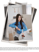 ブルーレタリングラウンドロングスリーブTシャツ