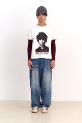 Unisex Human Print Crop T-shirt (White)