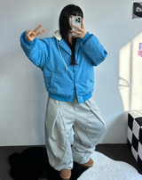 KIDDY RING POINT FRONT PLEAT BALLOON PANTS💙🩶🖤 - 3 COLORS