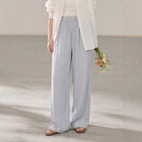 Easy-fit Straight Banding Wide Summer Slacks