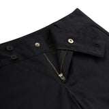 LOW-RISE TWO BUTTON BOOTS CUT PANTS (BLACK)