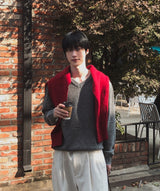 [wool80%] Cop Wool Layered V-Neck Knit