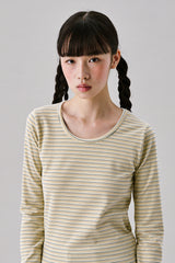 Stripe wool Tee [Ivory]