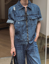 Ute Vintage Crop Short Sleeve Denim Jacket