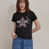 MELLOW スターチェックハーフTシャツ