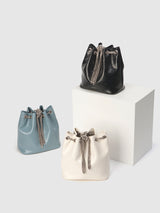 TIWI chain leather bucket bag / Cream Ivory
