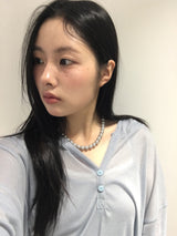 Black pearl necklace (1color)