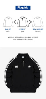 1980 star track collar half zip-up (2color)