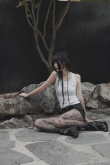 silent symbol eyelet sleeveless (white)