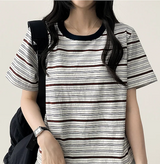 ロビンカラーストライプダンガラ半袖Tシャツ