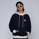 [UNISEX] クリームフラワードットカラーリングフーディー