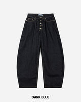Button Curved Denim Pants