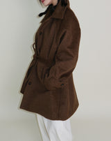 Belted Balmacan Single Alpaca Half Coat (Wool Coat/Winter Coat)