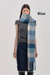 Basic Checkered Buckle muffler scarf (6COLOR)