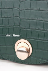 ISLE MINI CROC ショルダーレザーバッグ / Wani Green