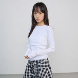 リブロングスリーブシャーリングT_ホワイト