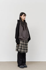 (W) Kite Cutting Checked Skirt