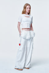 Cross cut top White