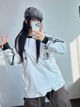 HIP TWO LINE NUMBERING LONG SLEEVE T-SHIRT💙🤍🖤3COLOR