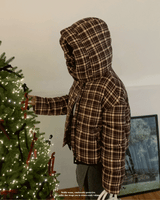 Witty Bulky Check 2-Way Zipper Hood Puffer