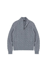 Cable Knit Half Zip Sweater